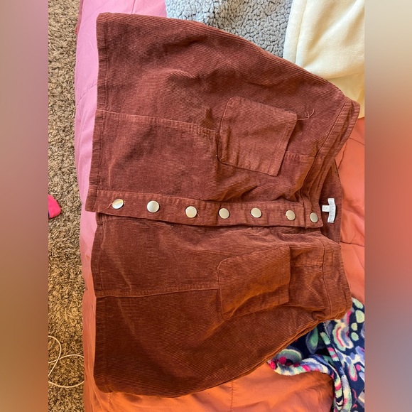 Corduroy brown button skirt - Picture 7 of 7